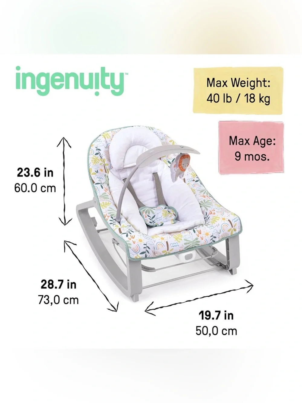 NIB - Ingenuity Keep Cozy 3-in-1 Grow with Me Vibrating Baby - Madi